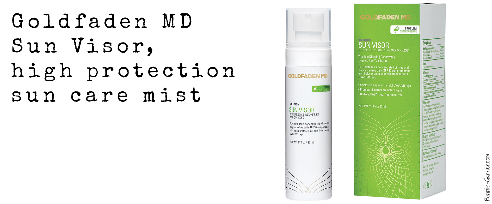 Goldfaden MD Sun Visor, high protection sun care mist