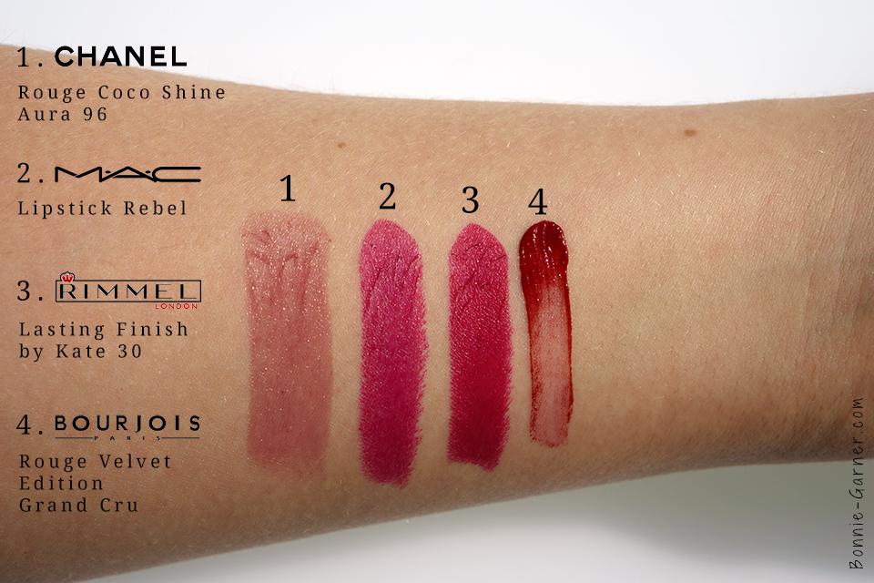 CHANEL MAC Rimmel Bourjois swatches