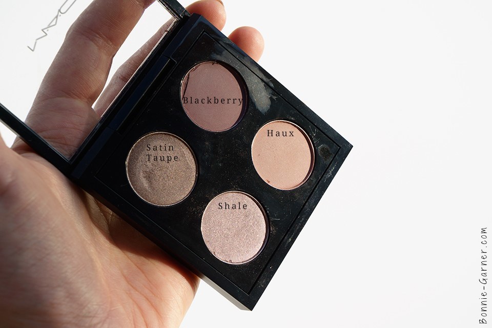 MAC eyeshadows Satin Taupe Blackberry Shale Haux
