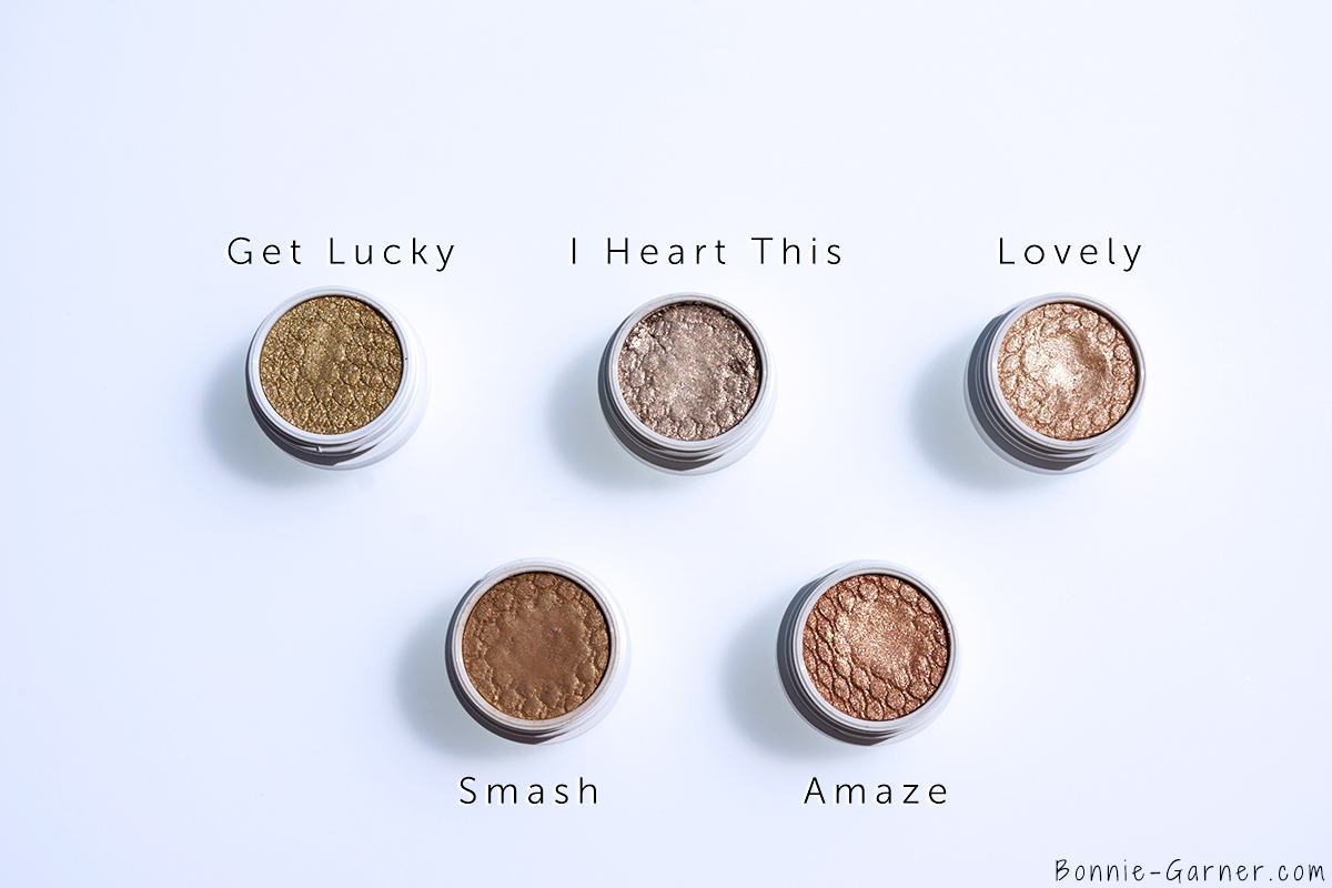 ColourPop Super Shock Eyeshadows Get Lucky, I Heart This, Lovely, Smash, Amaze