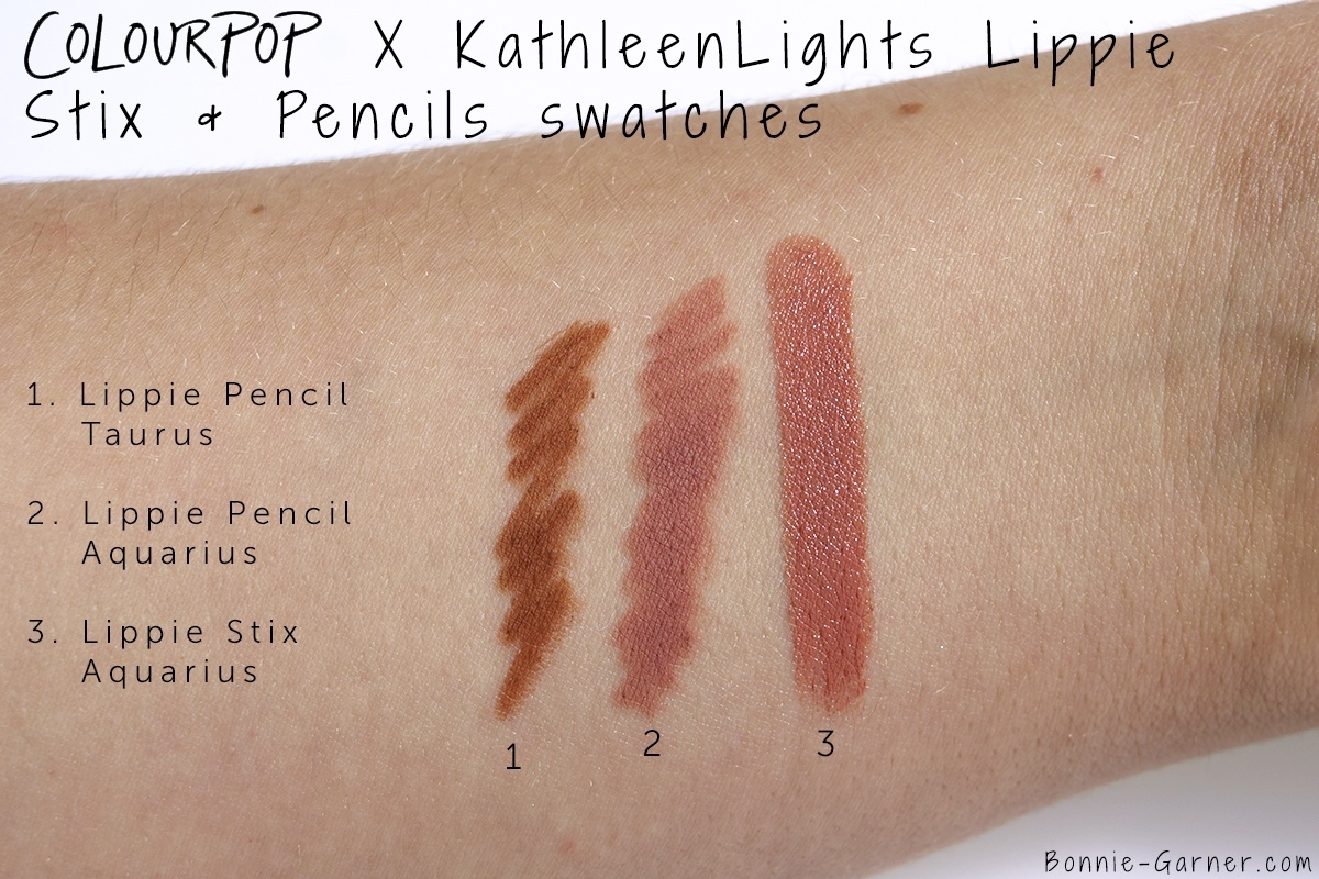 ColourPop_X_KathleenLights_Where_The_Night_Is_Aquarius_Lippie_Stix_Lippie_Taurus_Pencil_swatches