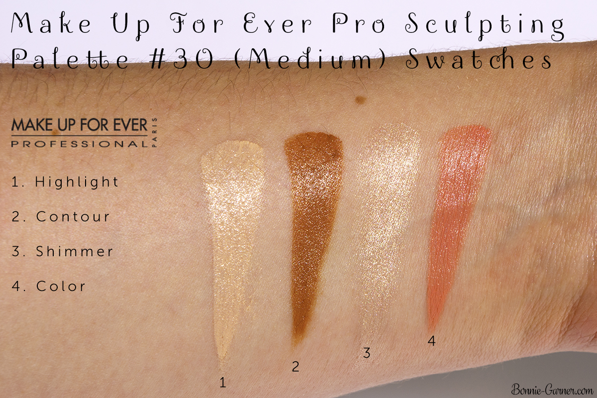 Make Up For Ever Pro Sculpting Palette #30 (Medium) swatches