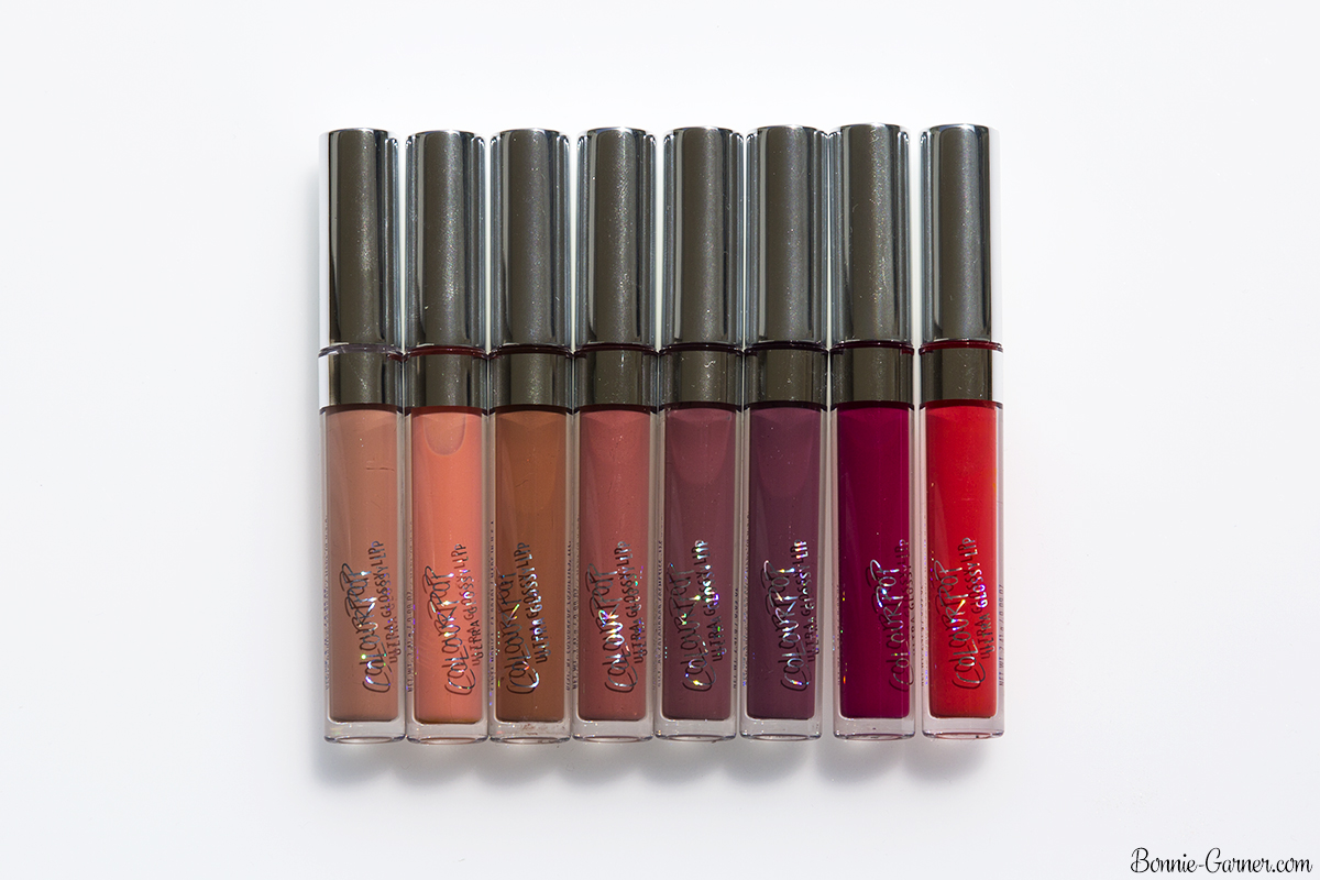 ColourPop Ultra Glossy Lip Fairy Floss, A Boo, Weho, Bestie, Finders Keepers, Master Plan, Honey B, Tokyo Tea