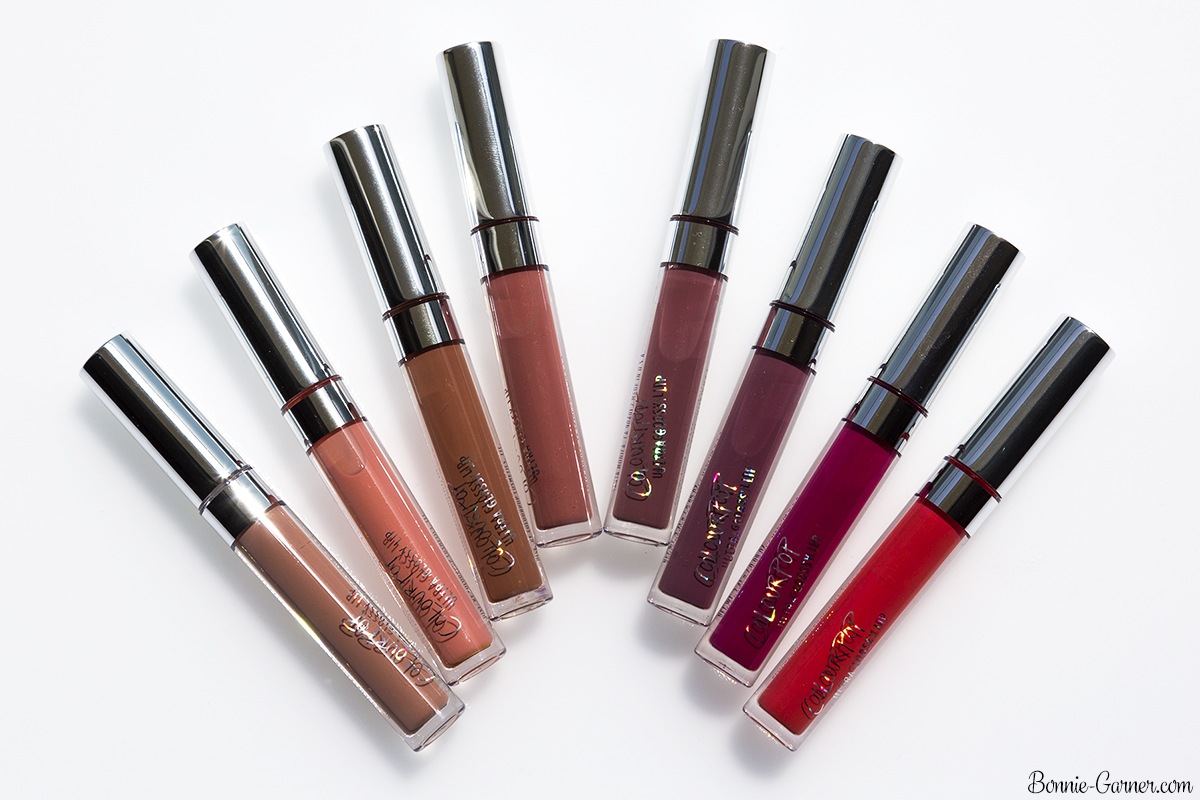 ColourPop Ultra Glossy Lip Fairy Floss, A Boo, Weho, Bestie, Finders Keepers, Master Plan, Honey B, Tokyo Tea