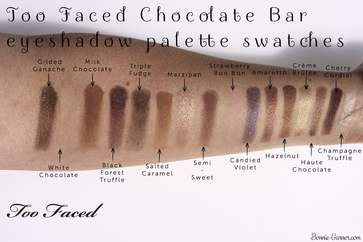 Too Faced Chocolate Bar eyeshadow palette swatches