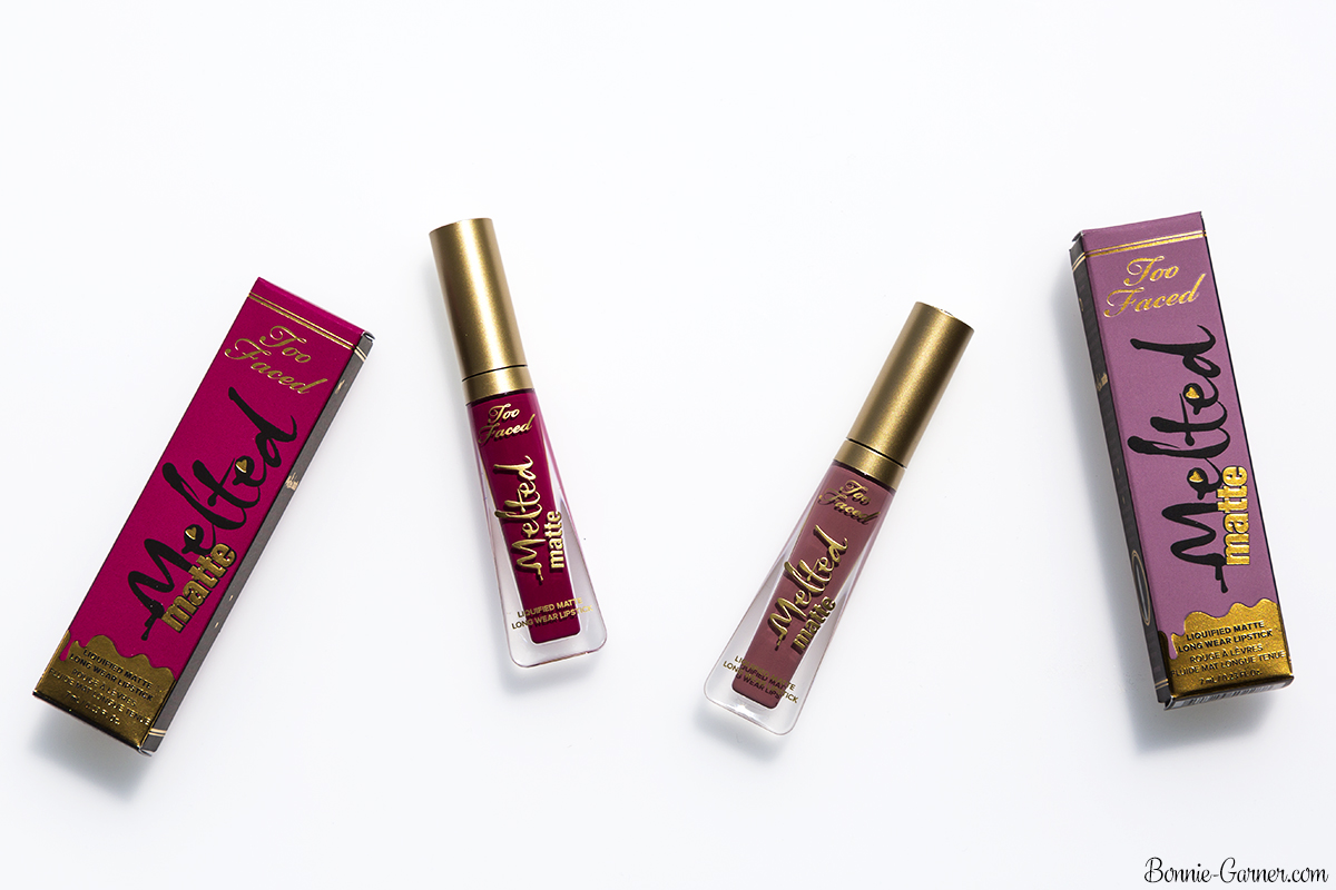 Too Faced Melted Matte liquid lipsticks Queen B, Bend & Snap!