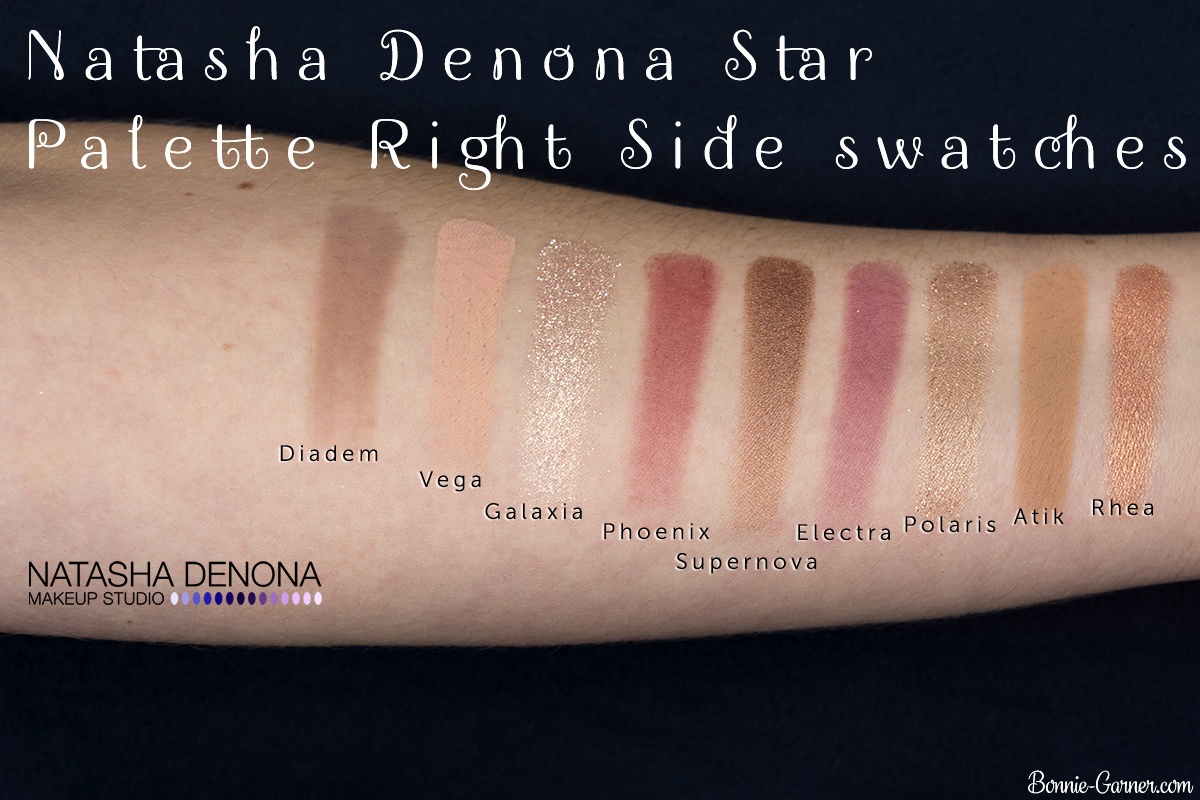 Natasha Denona Star Palette swatches (right side)
