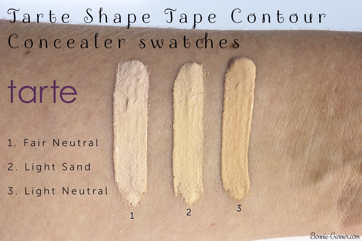 Tarte Shape Tape Contour concealer Fair Neutral, Light Sand, Light Neutral swatches