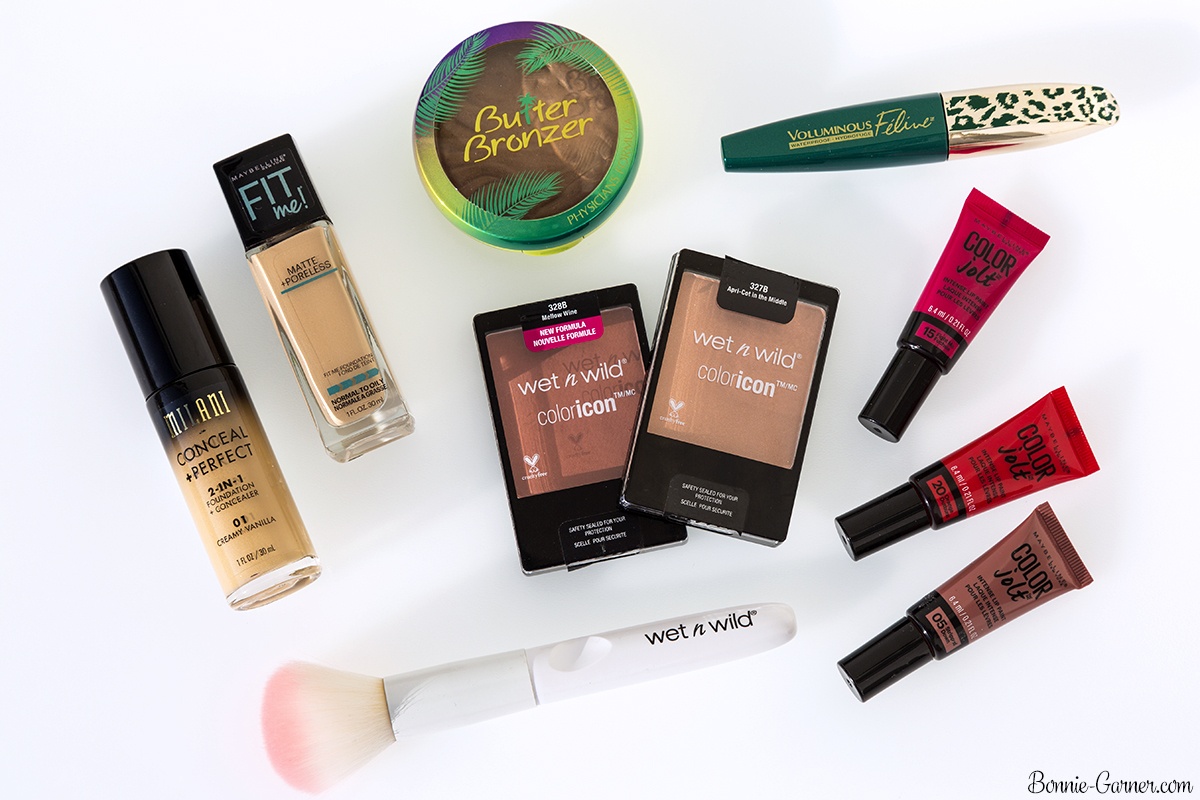 US drugstore makeup products: Maybelline, Physicians Formula, L'Oréal, Milani, Wet n Wild