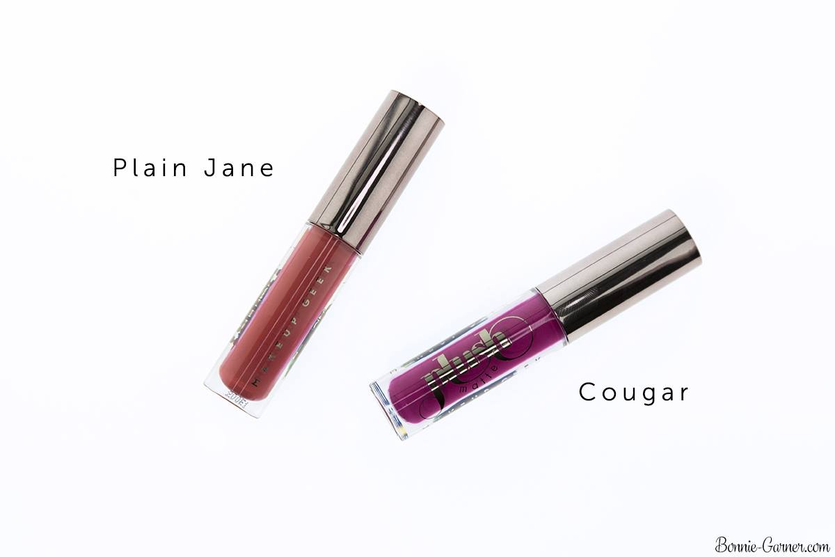 Makeup Geek Plush Matte liquid lipsticks Plain Jane, Cougar