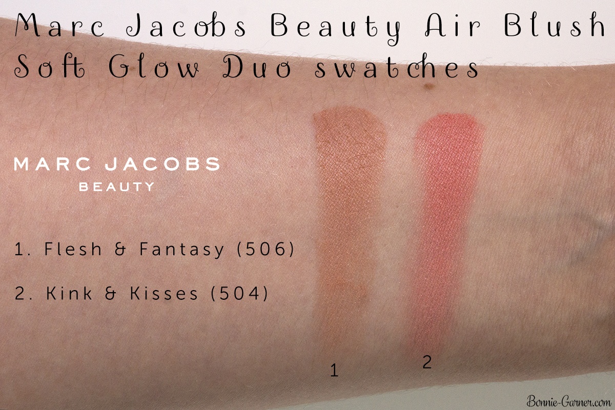 Marc Jacobs Beauty Air Blush Soft Glow Duo: Kink & Kisses, Flesh & Fantasy swatches