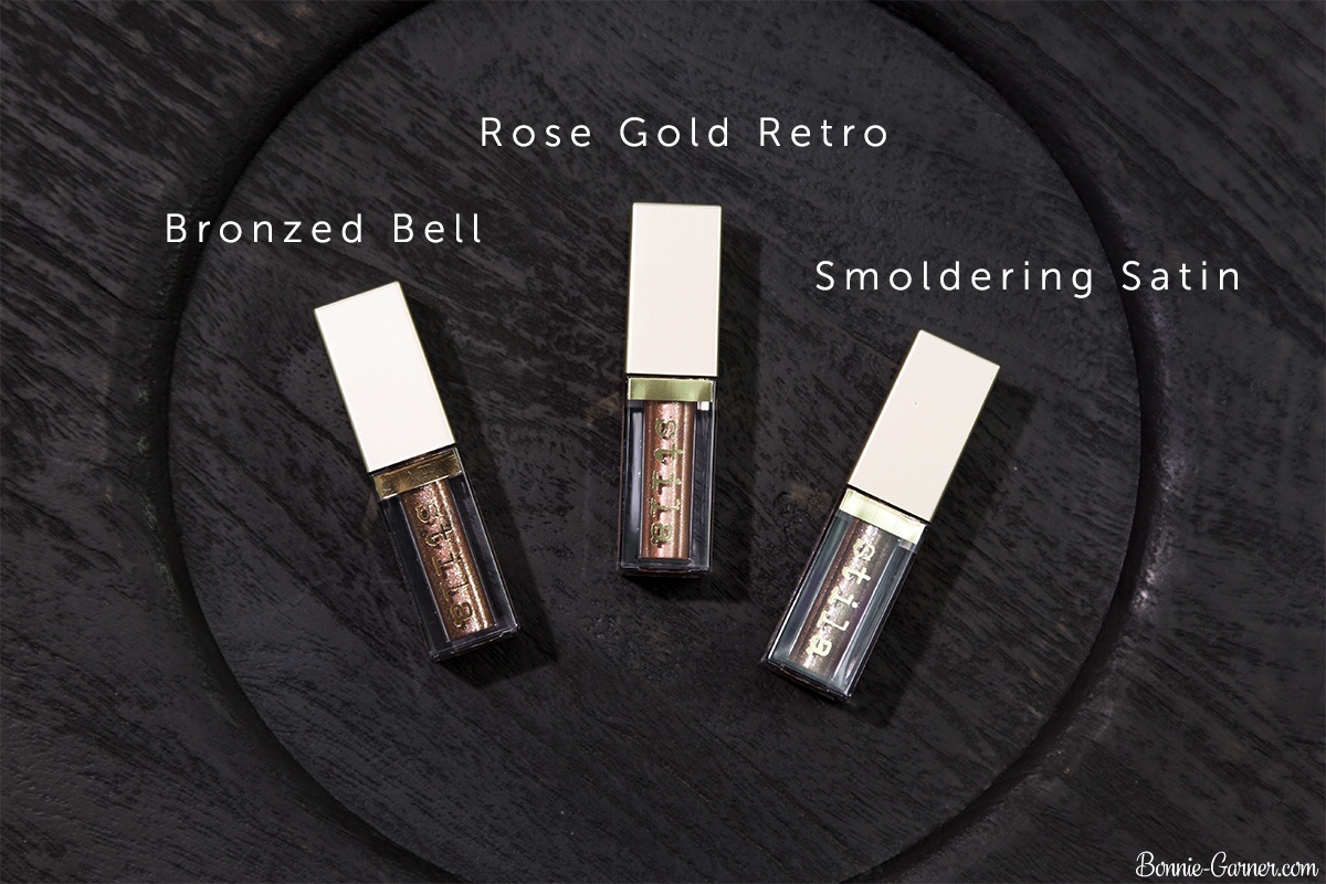 Stila Magnificent Metals Glitter & Glow Liquid Eye Shadow: Rose Gold Retro, Bronzed Bell, Smoldering Satin