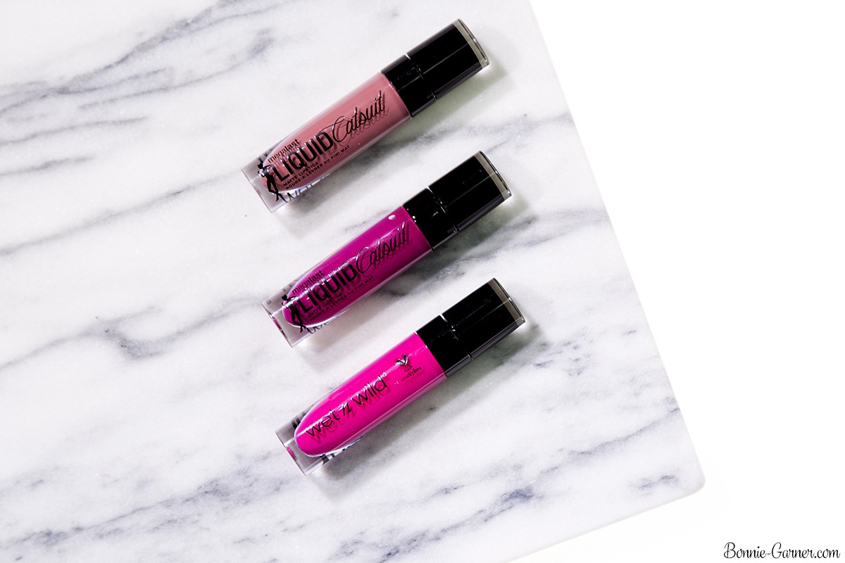 Wet n Wild MegaLast Liquid Catsuit Matte Lipsticks: Rebel Rose, Nice To Fuchsia, Oh My Dolly