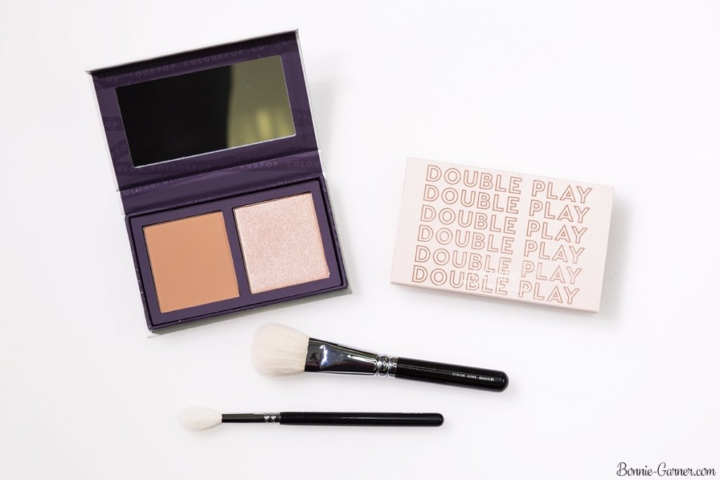 ColourPop Pressed Powder Face Duo blush and highlighter: Double Play (Sand collection)