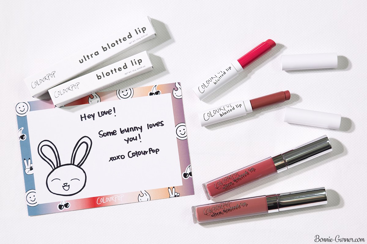 ColourPop Blotted Lips: On A Stick, Drip; Ultra Blotted Lips: Zuma, Doozy