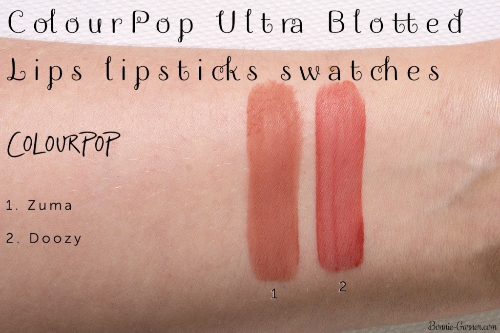 ColourPop Ultra Blotted Lips: Zuma, Doozy swatches