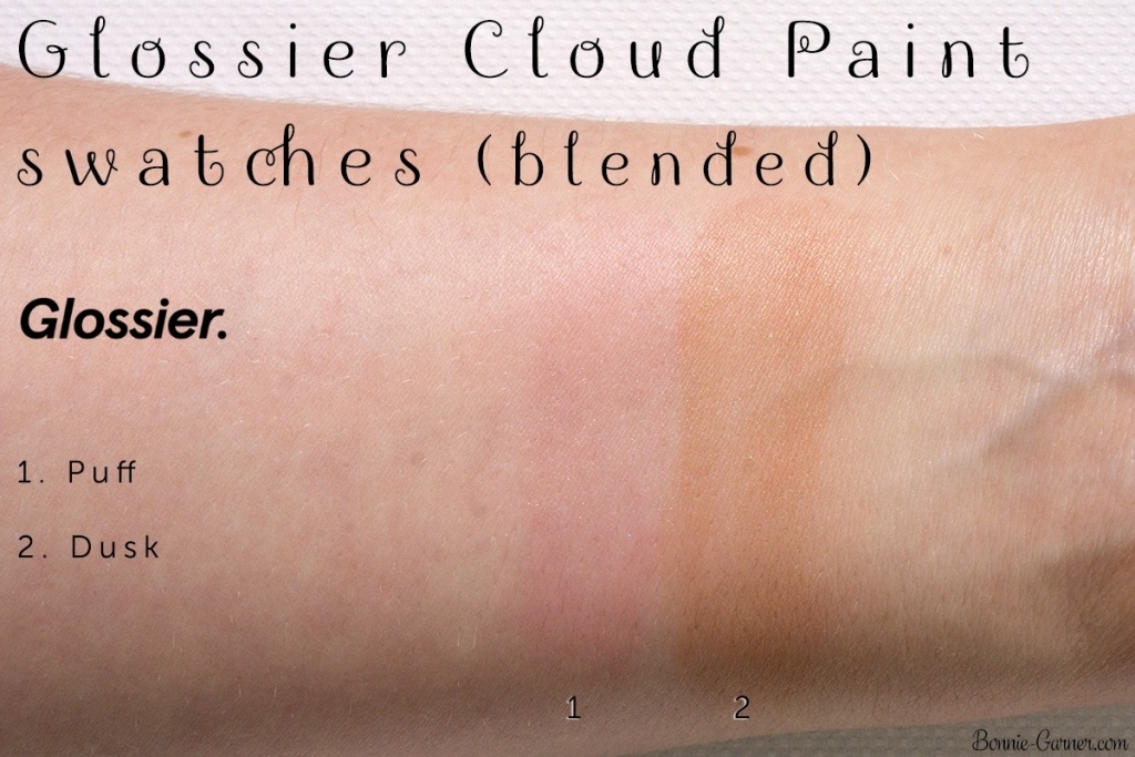 Glossier: Cloud Paint Dusk, Puff swatches