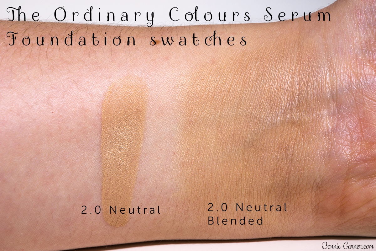 The Ordinary Colours Serum Foundation 2.0 N swatches